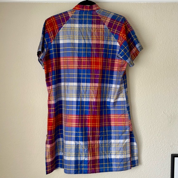 Y’s by Yohji Yamamoto Silk Tartan Plaid Button-up Shirt Dress - Picture 4 of 8
